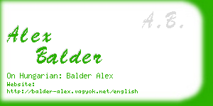 alex balder business card